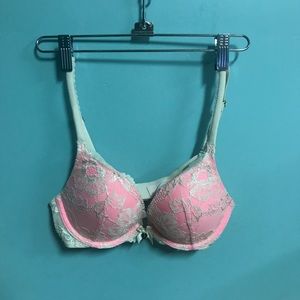 Pink laced bra